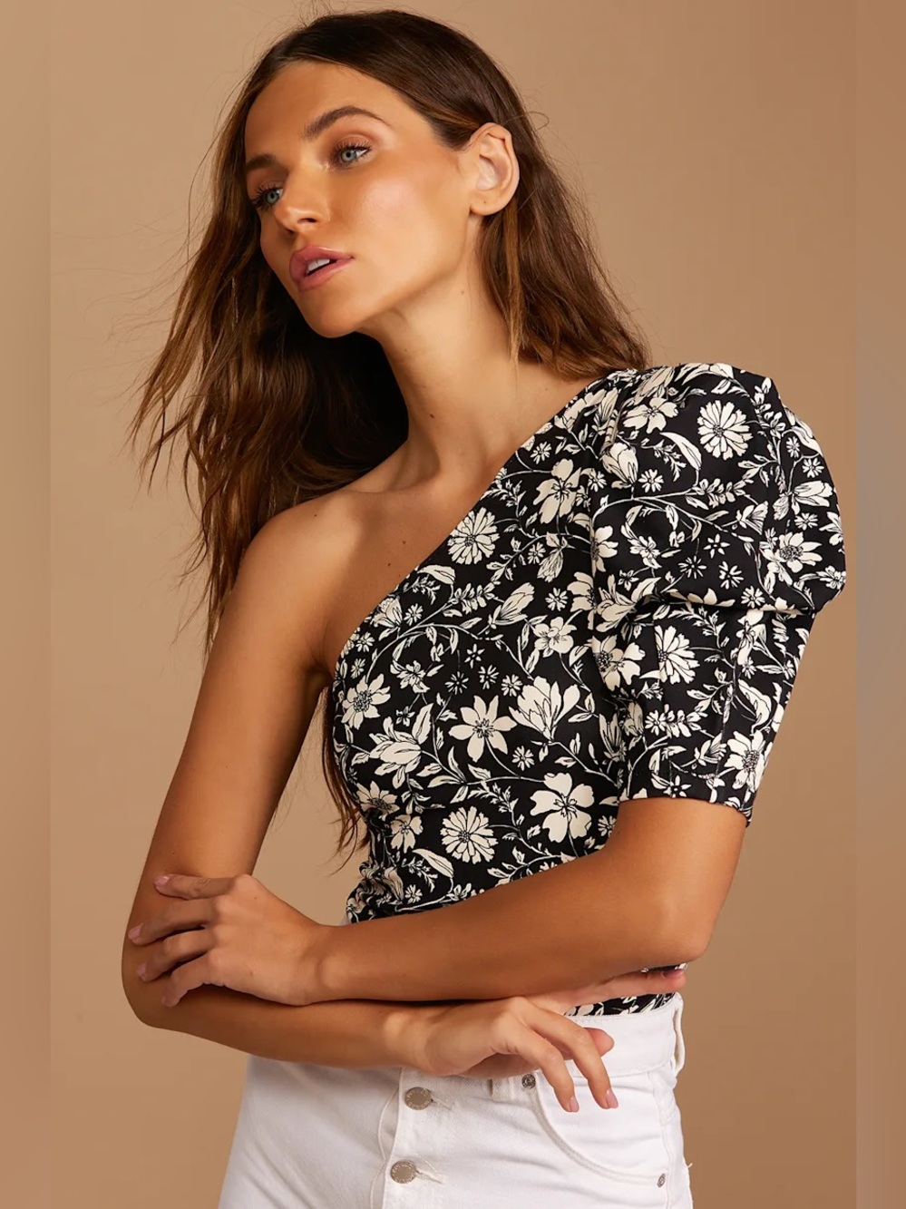 Free People Intimately Somethin Bout You One Shoulder Floral Bodysuit Medium NWT